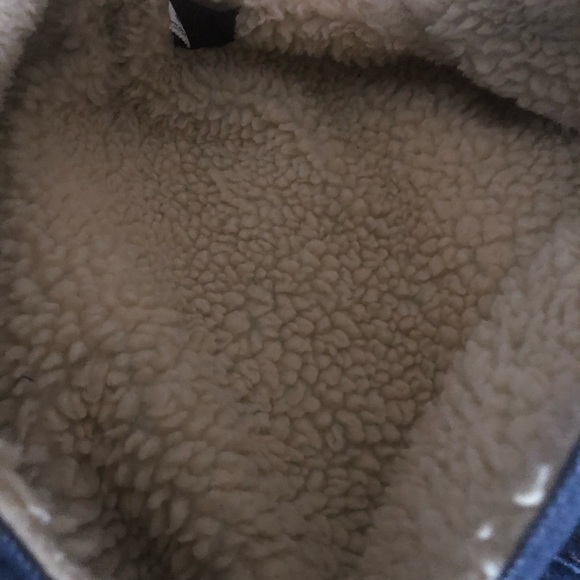 Vintage Sears Roebucks Mens Sz 42 R Denim Sherpa Lined Button Trucker Barn Coat - Picture 5 of 9